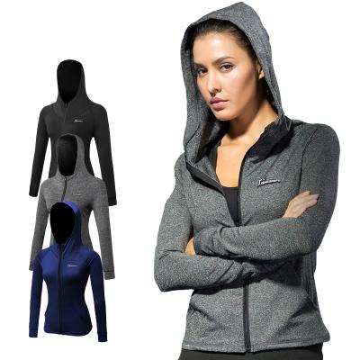 China QUICK DRY Women Fitness Yoga Training Running Zipper Jacket Sports Hoodie Shirt Quick Dry Jogging Sportswear for sale