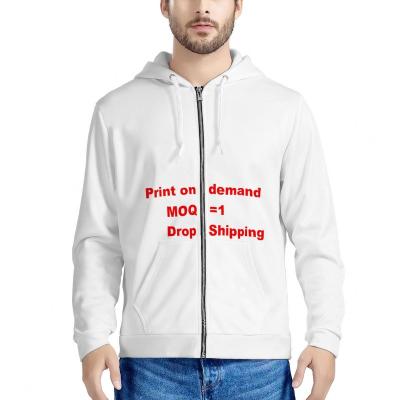 China Anti-Wrinkle All Over Print Zipper Hoodie Men's Hoodies Print Custom Oversized Hoodie On Request for sale