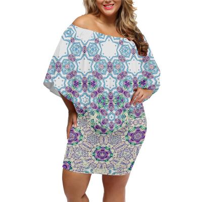 China MADE TO ORDER Short Dress Ankara Wax Print Breathable Print For Ladies Off Shoulder Breathable Shawl Bodycon Mini Club Womens Dresses for sale