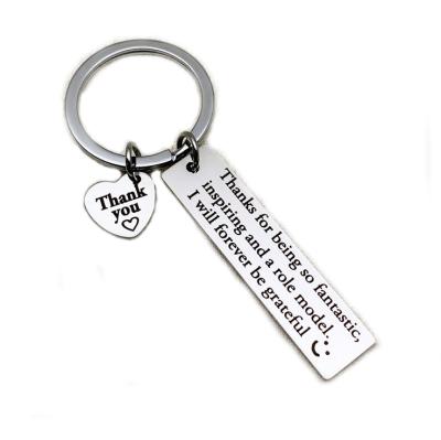 China Metal Thank You For Being So Fantastic Key Ring Stainless Steel Key Chain for sale