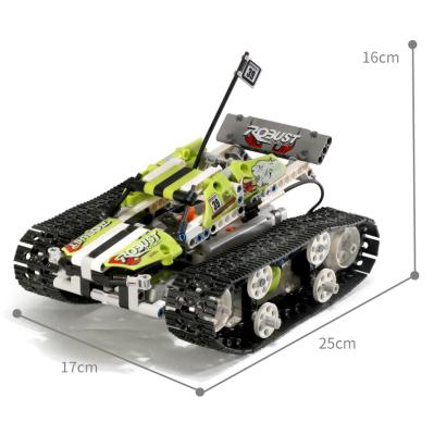 China Fancy Educational Toys 2.4G 2 Channel Staff RC Model 5-in-1 DIY Intelligence Block Remote Control Toy With 402pcs Building Blocks for sale