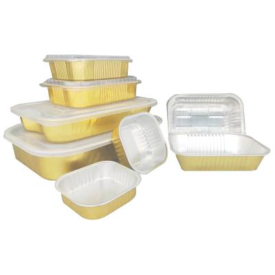 China Eco-friendly Aluminum Foil Containers Food Grade Disposable Aluminum Foil Container With Lids for sale