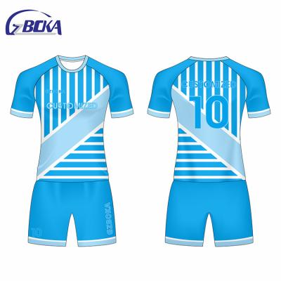 China 2018 China OEM supplier world cup futebol uniform personalizado jersey soccer breathable unisex sky blue for sale