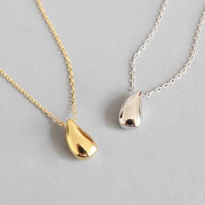 China CLASSIC 925 Sterling Silver Necklace Water Drop 18k Gold Plated Necklace For Women for sale