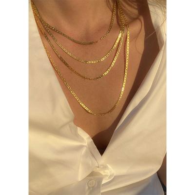 China CLASSIC BS034 18K gold plated brass necklace punk handmade cuban chain necklace for women 2021 for sale