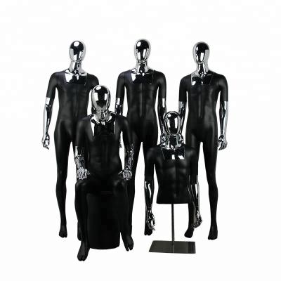 China Realistic Male Mannequin Wholesale Hot Sale Full Body Torso Display Fiberglass Resting Mannequin Black for sale