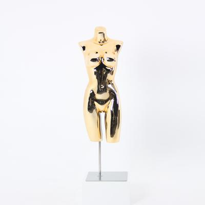 China Gold Half Mannequin Chrome Waist Bikini Mannequin Woman Female Underwear Mannequin Plus Body Mannequin For Sale for sale