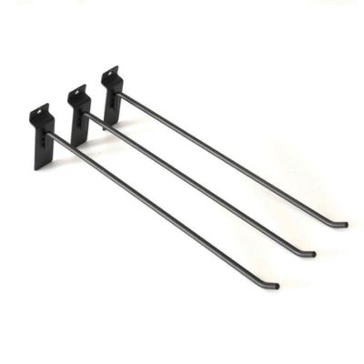 China Fit To Slatwall OEM ODM Metal Chrome Display Slatwall Hook Black Color Fit for sale