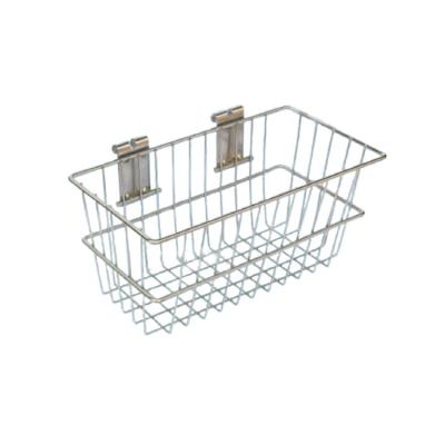 China Wholesale Stocked Gridwall Basket Display Supermarket Chrome Wire Grid Wall Mesh Shelf Rack for sale