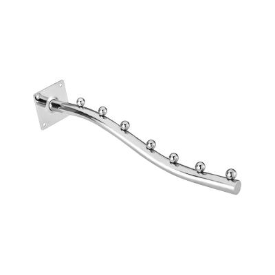 China Metal Chrome Wall Mounted Clothes Display Hook With 7 Beads for sale