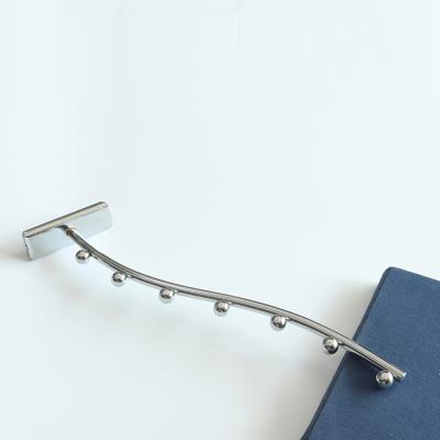 China Retail Industry China Factory Metal Chrome Waterfall Slotted Channel Display Slant Hook for sale