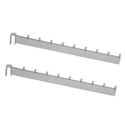 China Retail Industry Hot Sale Rectangle Tube Metal Chrome Display Hook With Pins for sale