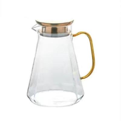 China Sales Juice Cold Drink Jug Large Capacity High Borosilicate Glass Jug Cold Water Jug Stainless Steel Hot Lid Viable for sale