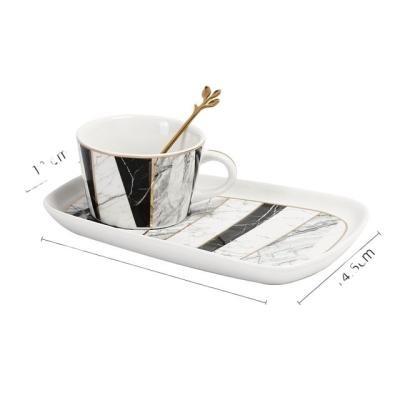 China Classic Minimalist Stone Coffee Cup Set The Afternoon English Soup Plate Breakfast Dessert Cup Ceramic Saucers for sale