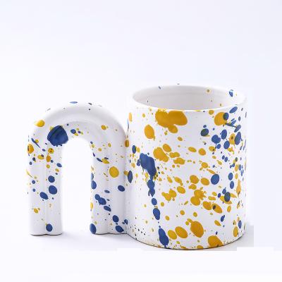 China Viable Hot Ceramic Paint Mug Inkjet Mugs Handmade Large Capacity Sales Personalized Mugs Mugs Milk for sale