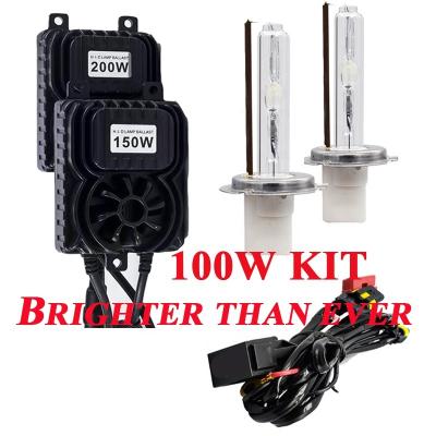 China Trucks 9006 D2H High Power 100W H1 H7 H11 9005 HID Headlight Kit AC 12V 24V 100W H1 H7 H11 D2H Fast Bright Ballast Car Headlight Kit for sale