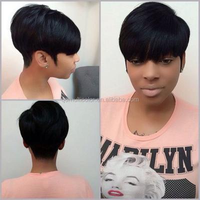 China Hot Selling Short Bump Straight Weave 100% Virgin Hair Wigs 27 Pieces With Free Closure And Shower Cap for sale