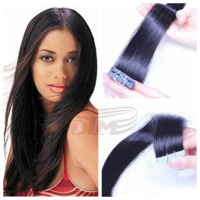 China Silky Straight Indian Blue Tape 40PCS 100% Wave Lace Adhesive Remy Tape Hair Extensions Strong 10-24 Inch PU Skin Hair Weft Extensions for sale