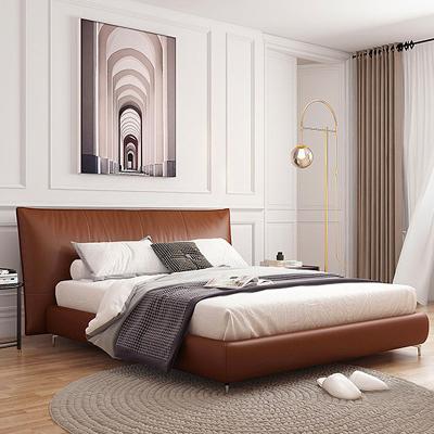 China (Size) Simplicity and Modernity Bedroom Furniture King Size Adjustable Modern Luxury Nordic Genuine Leather Double Bed for sale