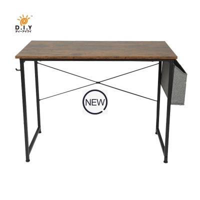 China D. Convertible I.Y Modern Home Nordic Work Simple Metal Fabric Table Office Computer Table Steel Wood Desk for sale