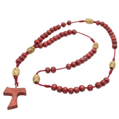 China Wholesale Religious Wooden Beads Cord Rosary for sale