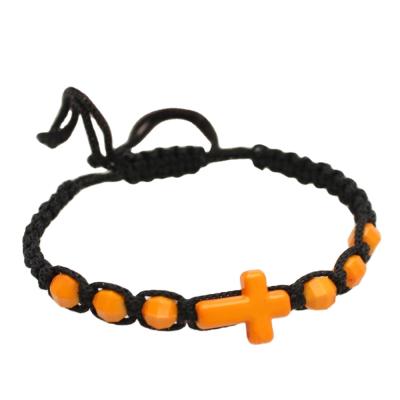 China Religious knot rosary bracelet with cross for sale