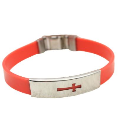 China Europe Silicone Christian Bracelet With Cross for sale