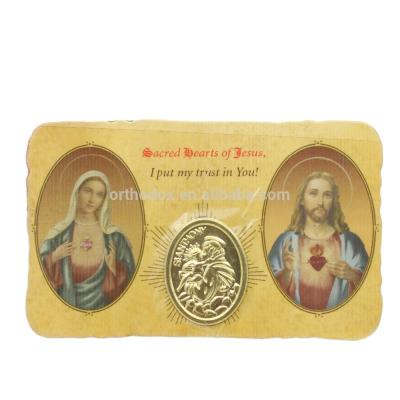 China Sacred Hearts of Europe of Jesus Medal Prayer Card for sale