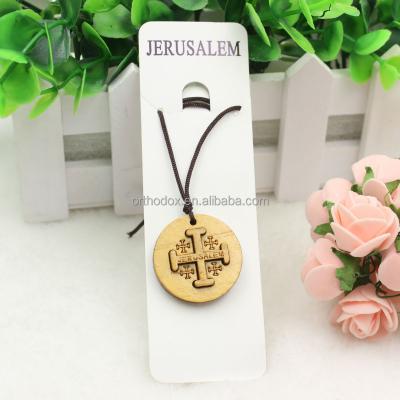 China Europe Jerusalem Olive Wood Cross Pendant for sale