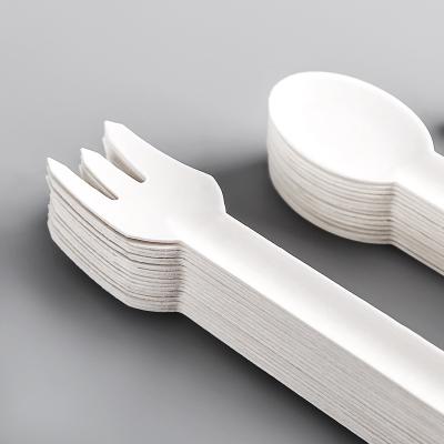 China Disposable Knife And Fork Spoon Party 100% Biodegradable Paper Cutlery Set for sale