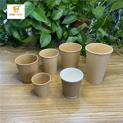 China Disposable Eco Friendly Stocked Biodegradable Kraft Paper Cups With Lid for sale