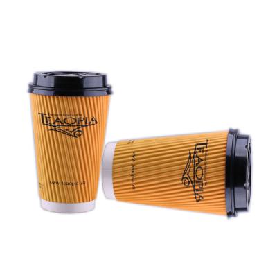 China Custom Disposable Paper Coffee Cups 4oz 7oz 8oz 12oz 16oz Logo Disposable Single Double Wall With Lids for sale