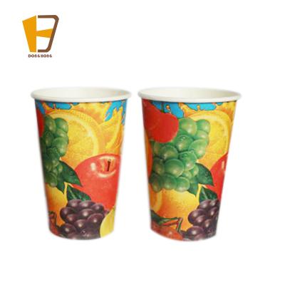 China Disposable Eco Friendly 7oz, 12oz, 16oz, 20oz Custom Logo Printed Cold Drink Paper Cups With PS Lid for sale