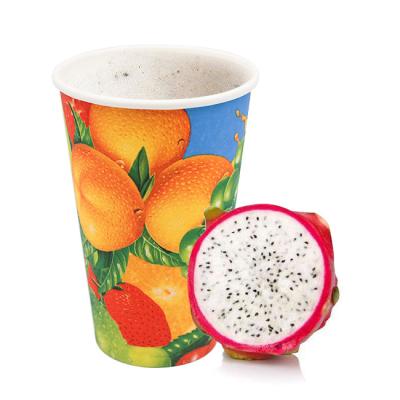 China Custom Logo Soda Cola Juice Cups Double Disposable Cold Drinks 400ml PE Coated Single Wall Paper Cup for sale