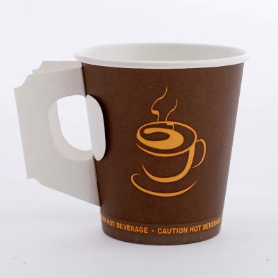 China Hot Sale Disposable Custom Printed Tea Cup 7oz Eco Friendly Paper Cup With Handle for sale