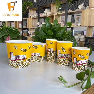 China Food Grade 32 / 46oz Biodegradable Stocked Eco Friendly Disposable Take Out Popcorn Paper Cups for sale