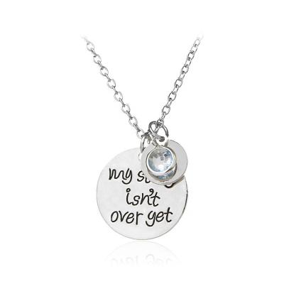 China CLASSIC my storys ain't over yet necklace with rhinestone mental awareness jewelry unisex necklace 2019 for sale