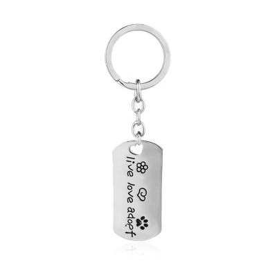 China Adoption Love Claw Dog Long Living Square Anklet Unisex Pet Dangle Key Chain for sale