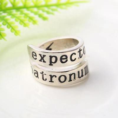 China FASHIONABLE Latest Stainless Steel Names Logo Couple Ring Adjustable Carving Ring For Design Lovers for sale