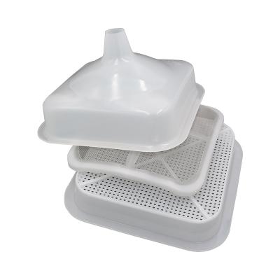 China Bee Farm High Precision Hook Design Filter Impurities Plastic Fiber Honey Double Strainer for sale