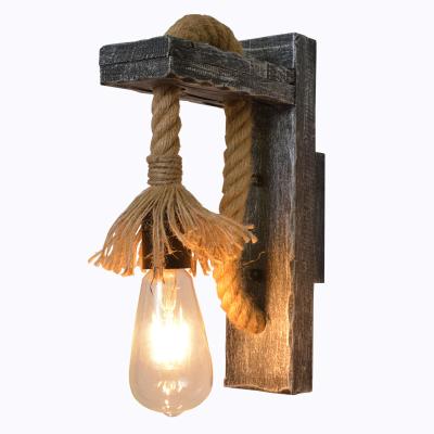 China Retro Style Cafe Bar Aisle Lamp Woodwork Wall Lamp Industrial American Clothing Store Bedroom Decoration Wall Lamp for sale