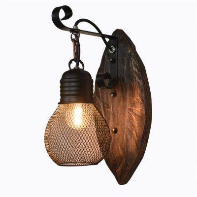 China Modern Industrial Art Led Energy-Saving Belt Plug Solid Wood Head Room Personality Aisle Corridor Wall Lamp For Bedroom Living Room for sale