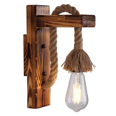 China Living room dining room kitchen retro wall lamp industrial hemp rope light bedroom bedside aisle stair courtyard creative rope lamp for sale