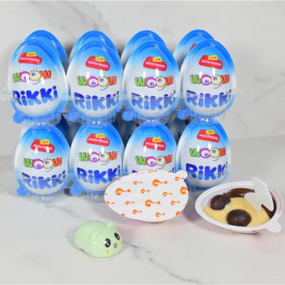 China OEM Mini Surprised Chocolate Cup Custom Made Toy Factory Hot Sales Snack Sweet Chocolate Taste Cookie 16Pcs Cartoon Mini Surprise Egg Toy Kids for sale