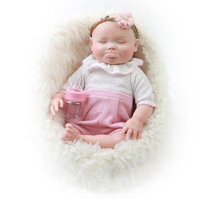 China Cartoon Toy Touch Cuddly Body 3D Painted Hair Platinum Silicone Full Body Sleeping Baby Doll With Genesis Paint Visible Veins for sale