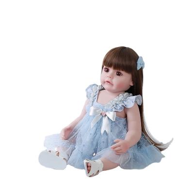 China Toy Handmade Real Life Baby Dolls Cartoon Simulation Reborn Toy Reborn Baby Lanugo With High 22 Inch Silicone Soft Vinyl for sale