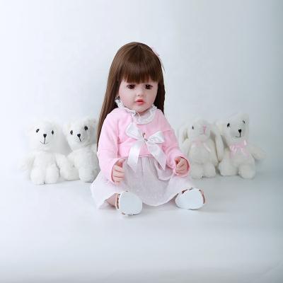 China Hot Selling Realistic Soft Body Toys Cheap Realistic Full Body 22 Inch Silicone Vinyl Reborn Babies With High Simulation Lanugo for sale