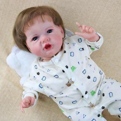 China Reborn Doll Kits High Simulation Toy 55Cm Cartoon Silicone Baby Face Resin Cute Realistic Soft Cotton Reborn Soft Doll for sale