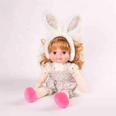 China Colorful Cartoon Toy 16Inch/40Cm Fashion Cute Glow Dress Vinyl Head And Cotton Body Baby - Doll With Long Blonde Hair for sale