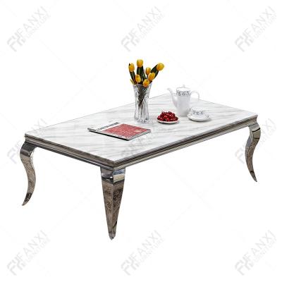 China Luxury Black Marble Center Coffee Table Living Room Furniture Metal Coffee Tables With Stainless Steel For Home Furniture for sale